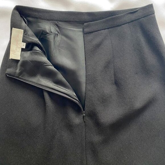 MARIE SAINT PIERRE BLACK100% WOOL HIGH RISE PENCIL SKIRT - S - Picture 8 of 9